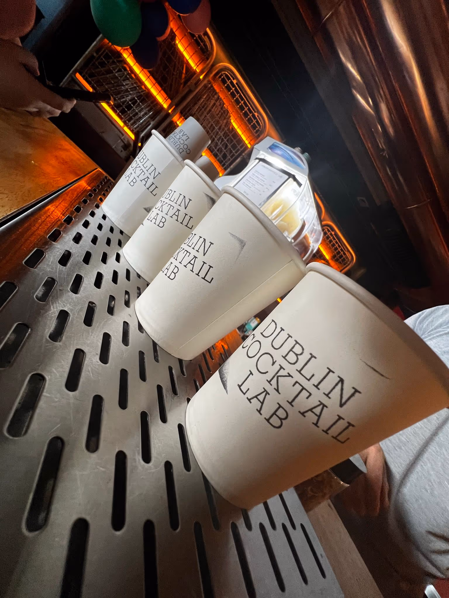 Dublin Cocktail Lab cups on a counter
